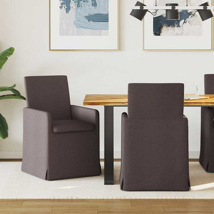Eetstoelen 2 pcs Donkerbruin 57 x 67 x 95 cm Stof