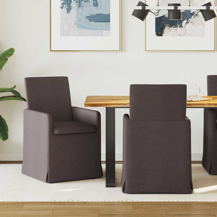 Eetstoelen 2 pcs Donkerbruin 57 x 67 x 95 cm Stof