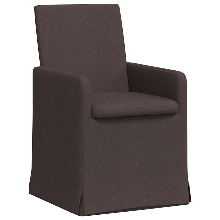 Eetstoelen 2 pcs Donkerbruin 57 x 67 x 95 cm Stof