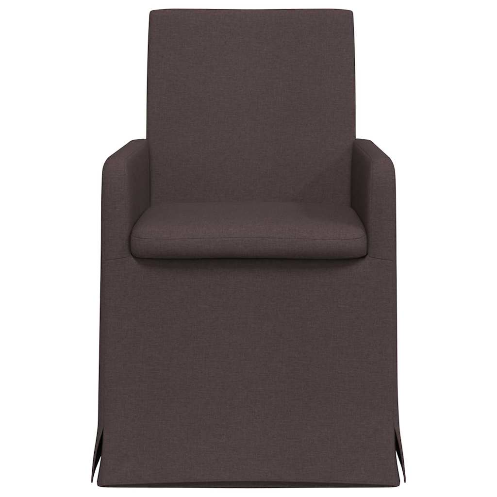 Eetstoelen 2 pcs Donkerbruin 57 x 67 x 95 cm Stof
