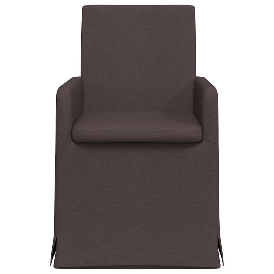 Eetstoelen 2 pcs Donkerbruin 57 x 67 x 95 cm Stof