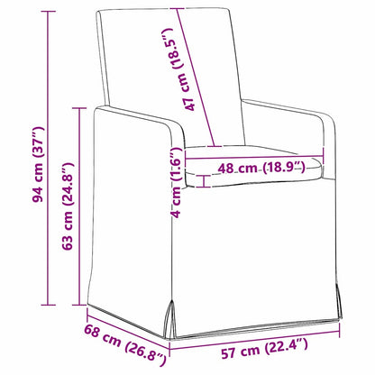 Eetstoelen 2 pcs Donkerbruin 57 x 67 x 95 cm Stof