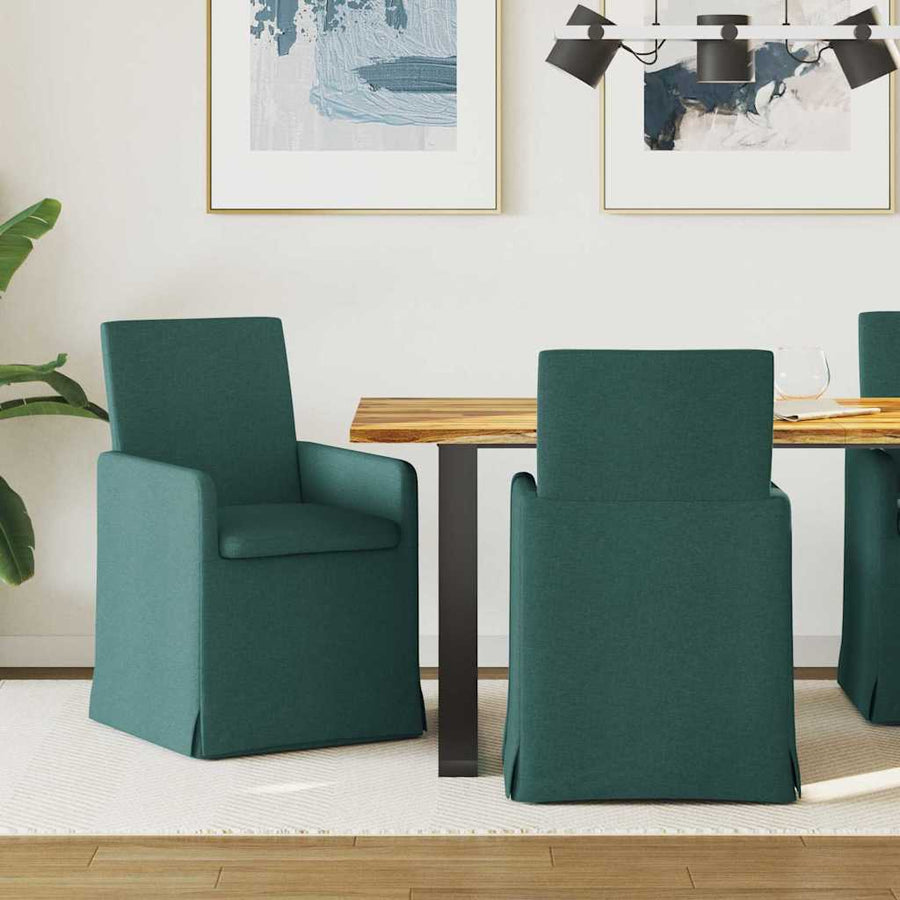Eetstoelen 2 pcs Donkergroen 57 x 67 x 95 cm Stof