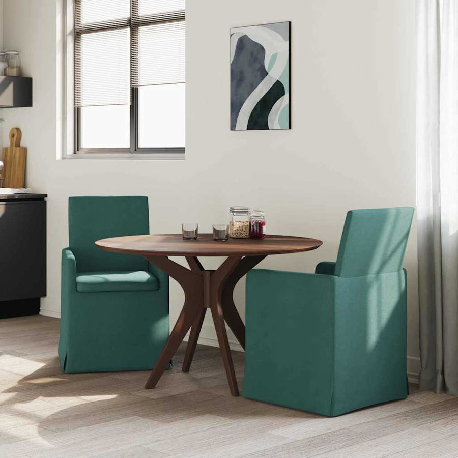 Eetstoelen 2 pcs Donkergroen 57 x 67 x 95 cm Stof
