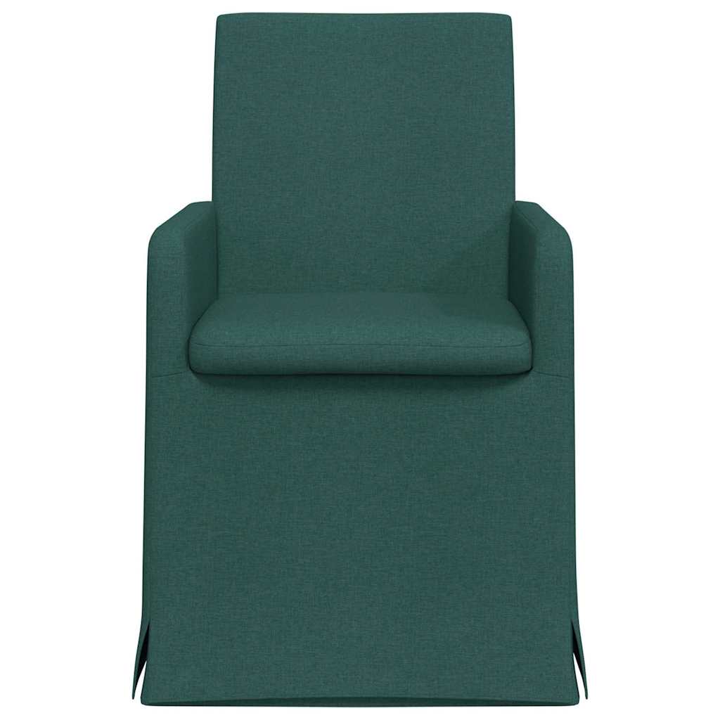 Eetstoelen 2 pcs Donkergroen 57 x 67 x 95 cm Stof