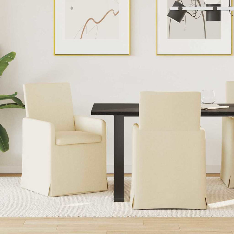 Eetstoelen 2 pcs Crème 57 x 67 x 95 cm Stof