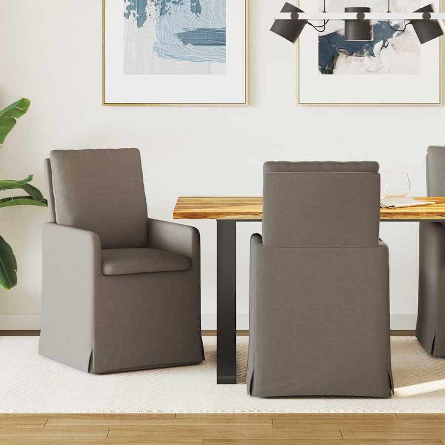 Eetstoelen 2 pcs Lichtgrijs 57 x 67 x 98 cm Linnen