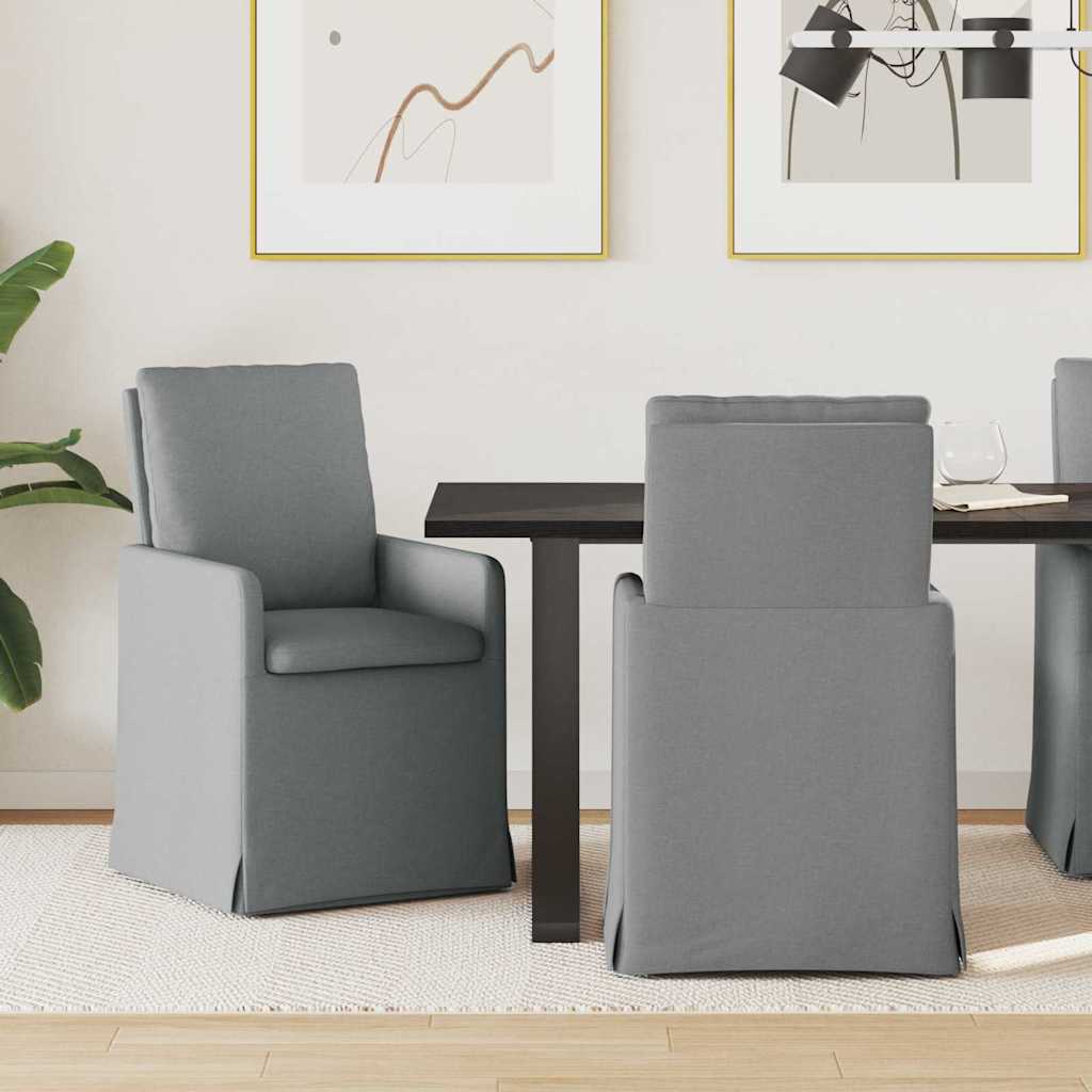 Eetstoelen 2 pcs Lichtgrijs 57 x 67 x 98 cm Stof
