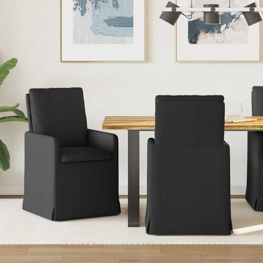 Eetstoelen 2 pcs Zwart 57 x 67 x 98 cm Stof