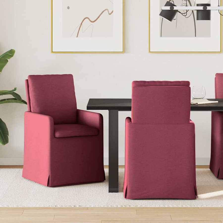 Eetstoelen 2 pcs Wijnrood 57 x 67 x 98 cm Stof
