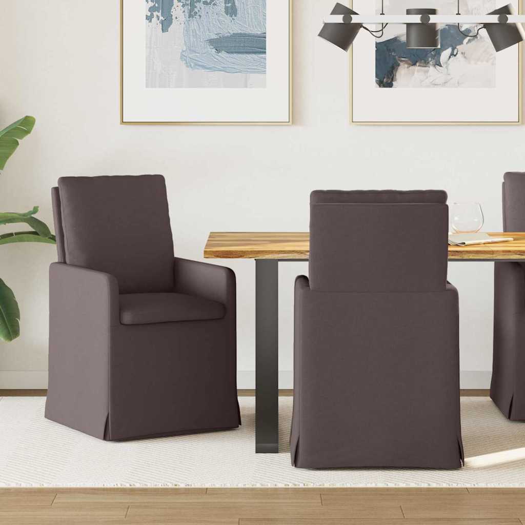Eetstoelen 2 pcs Donkerbruin 57 x 67 x 98 cm Stof