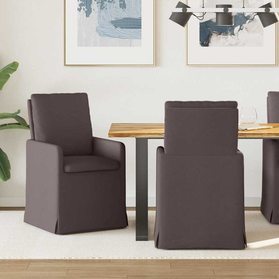 Eetstoelen 2 pcs Donkerbruin 57 x 67 x 98 cm Stof