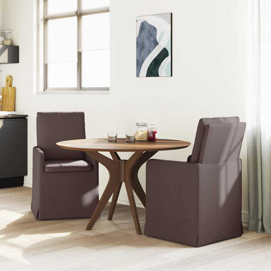 Eetstoelen 2 pcs Donkerbruin 57 x 67 x 98 cm Stof