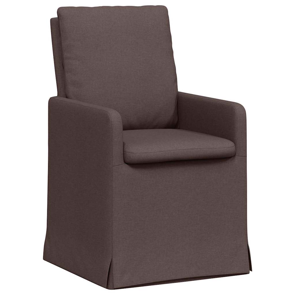Eetstoelen 2 pcs Donkerbruin 57 x 67 x 98 cm Stof