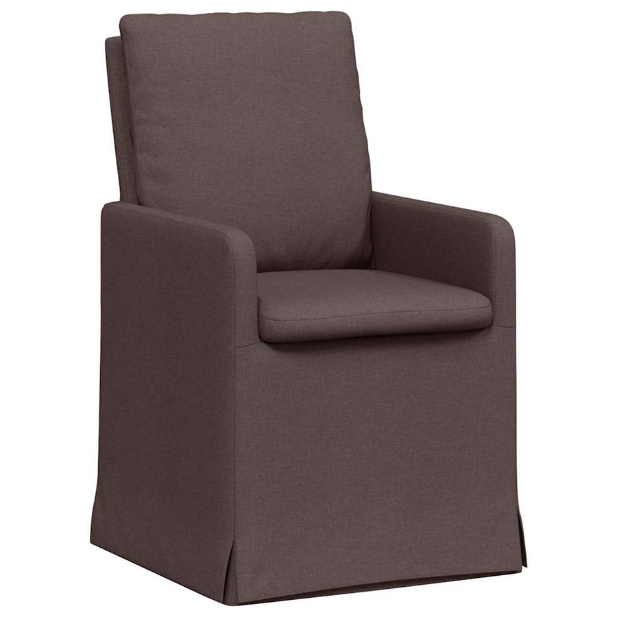 Eetstoelen 2 pcs Donkerbruin 57 x 67 x 98 cm Stof