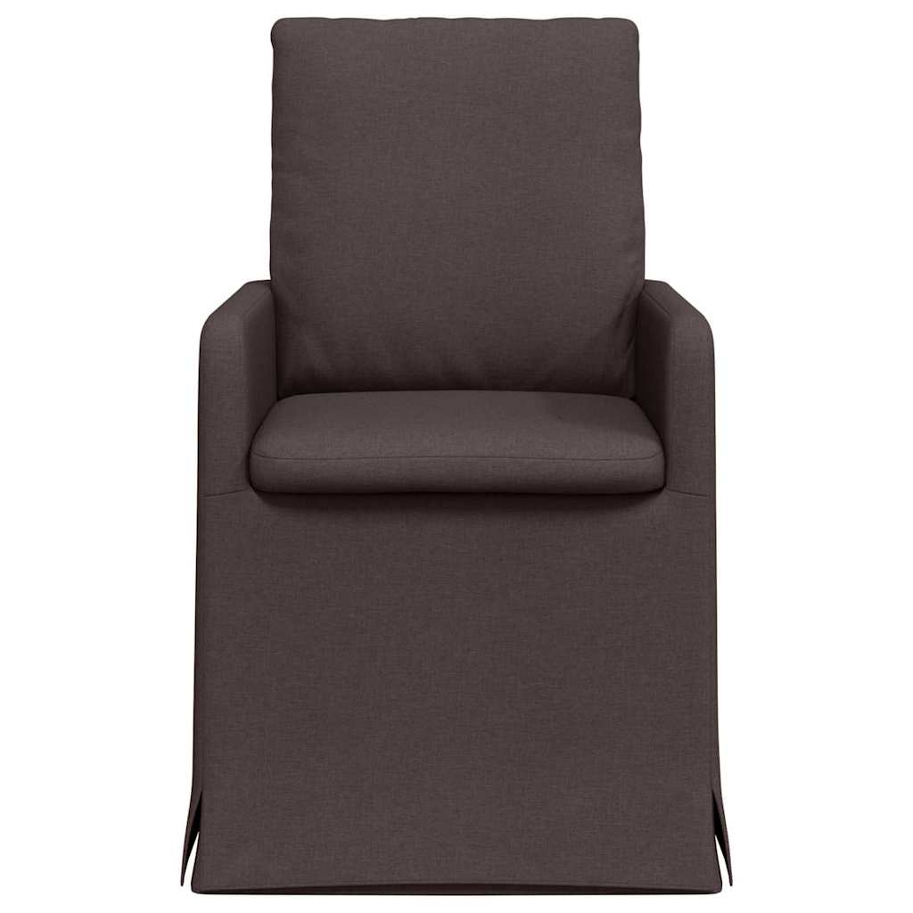 Eetstoelen 2 pcs Donkerbruin 57 x 67 x 98 cm Stof
