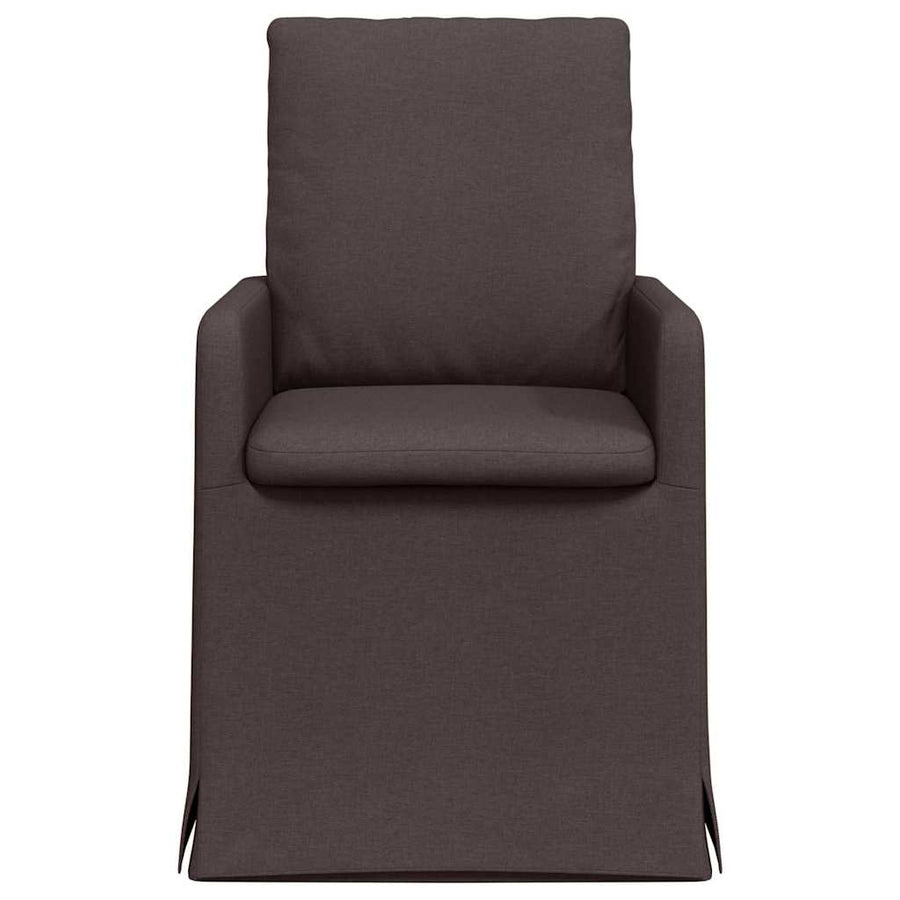 Eetstoelen 2 pcs Donkerbruin 57 x 67 x 98 cm Stof