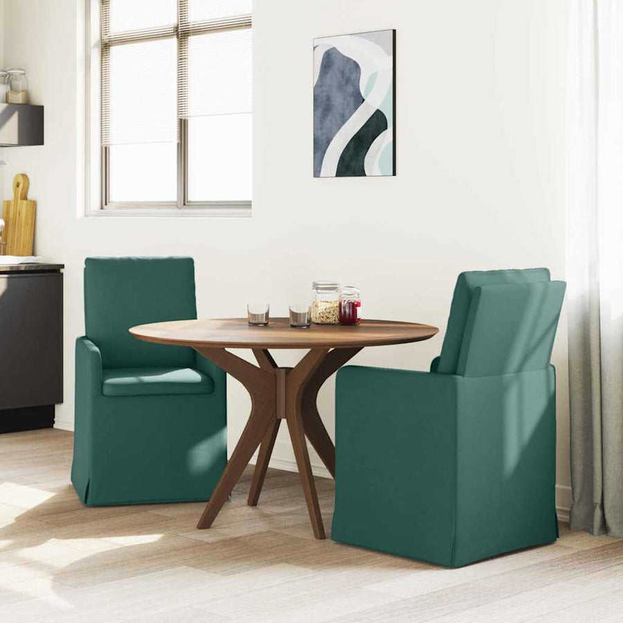 Eetstoelen 2 pcs Donkergroen 57 x 67 x 98 cm Stof