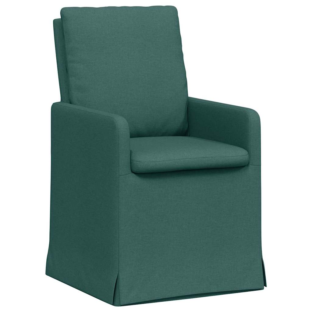 Eetstoelen 2 pcs Donkergroen 57 x 67 x 98 cm Stof