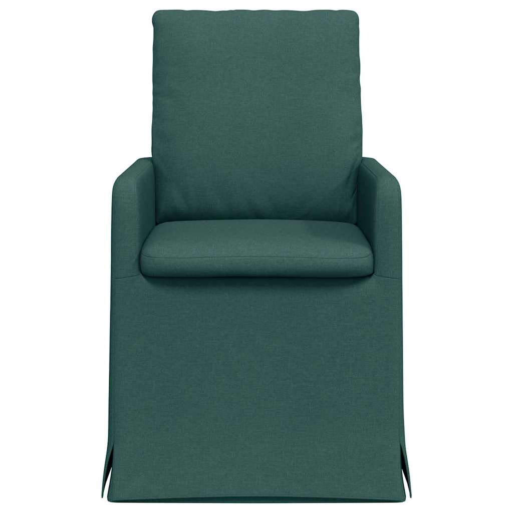 Eetstoelen 2 pcs Donkergroen 57 x 67 x 98 cm Stof