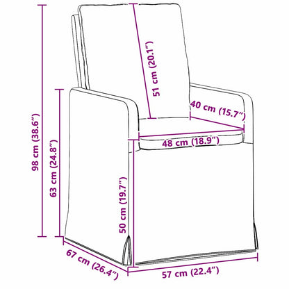 Eetstoelen 2 pcs Taupe 57 x 67 x 98 cm Stof