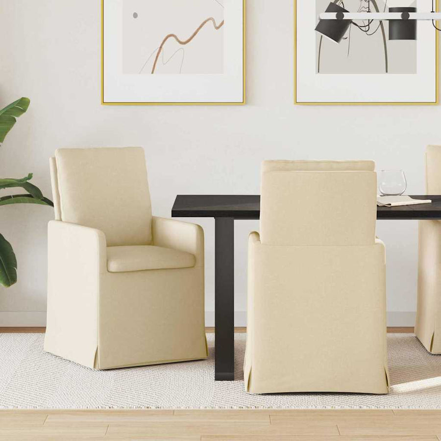 Eetstoelen 2 pcs Crème 57 x 67 x 98 cm Stof
