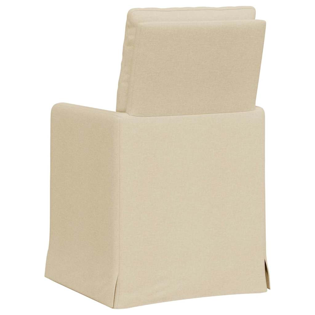 Eetstoelen 2 pcs Crème 57 x 67 x 98 cm Stof