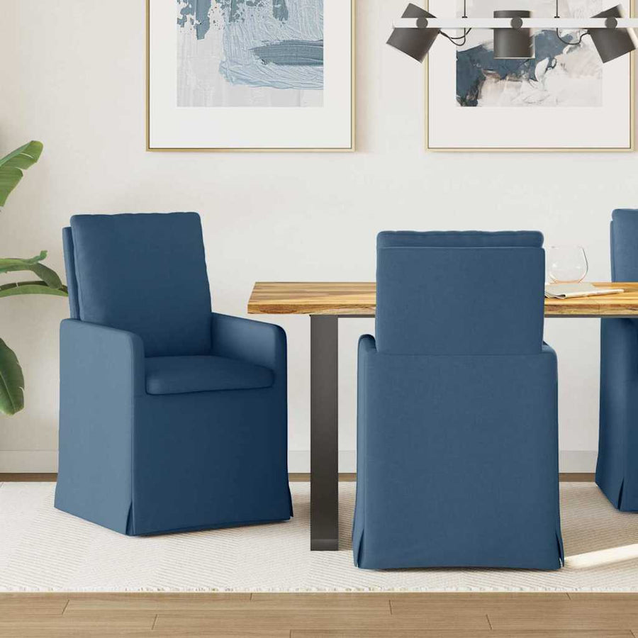 Eetstoelen 2 pcs Blauw 57 x 67 x 98 cm Stof