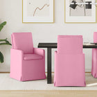 Eetkamerstoelen roze 57x67x98 cm stof met wielen