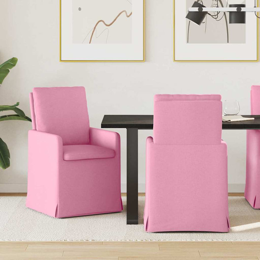 Eetstoelen 2 pcs Roze 57 x 67 x 98 cm Stof