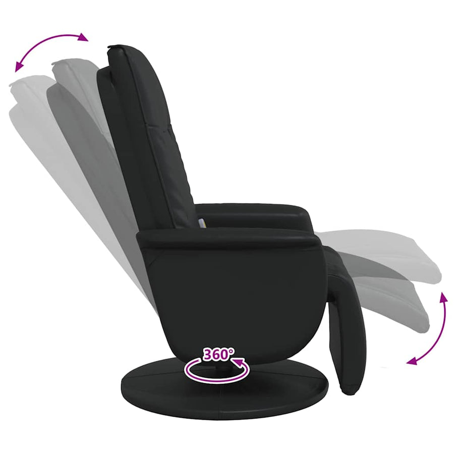 Massage Recliner Stoel Zwart 71 x 90 x 105 cm Nep Leer