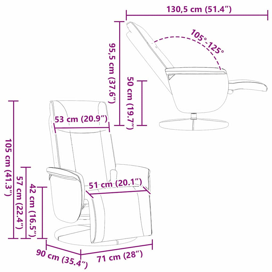 Massage Recliner Stoel Wit 71 x 90 x 105 cm PVC