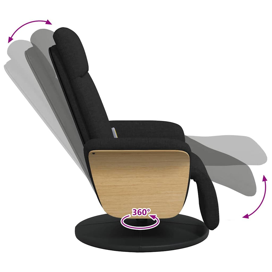 Massage Recliner Stoel Zwart 79 x 87 x 104.5 cm Stof