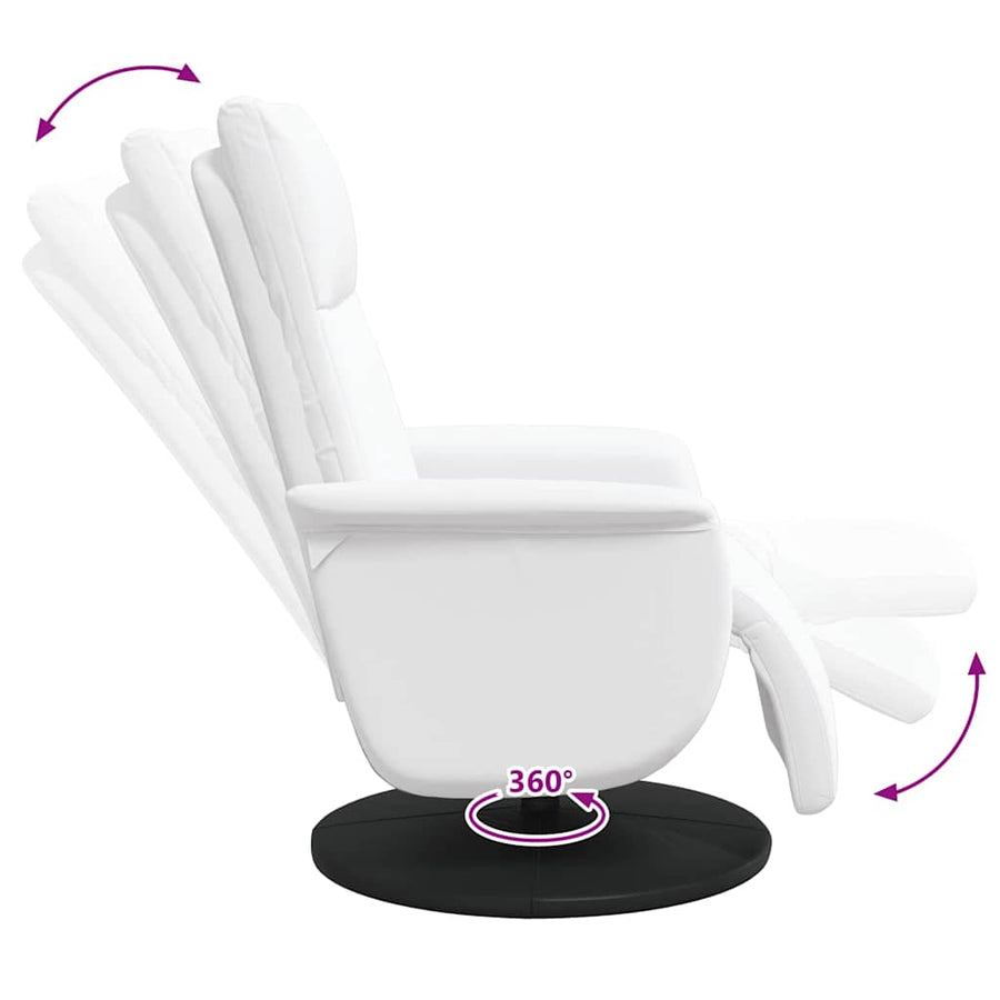 Massage Recliner Stoel Wit 71 x 90 x 105 cm Nep Leer