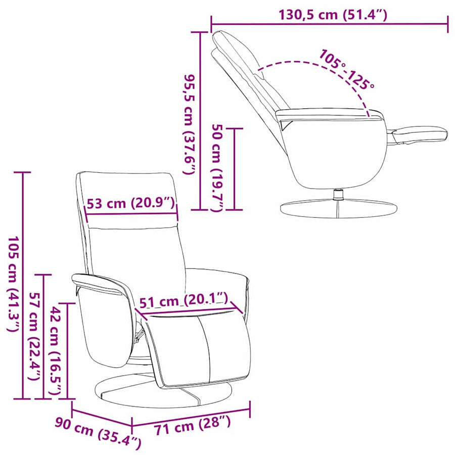Massage Recliner Stoel Wit 71 x 90 x 105 cm Nep Leer