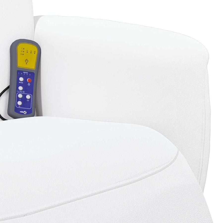 Massage Recliner Stoel Wit 71 x 90 x 105 cm Nep Leer