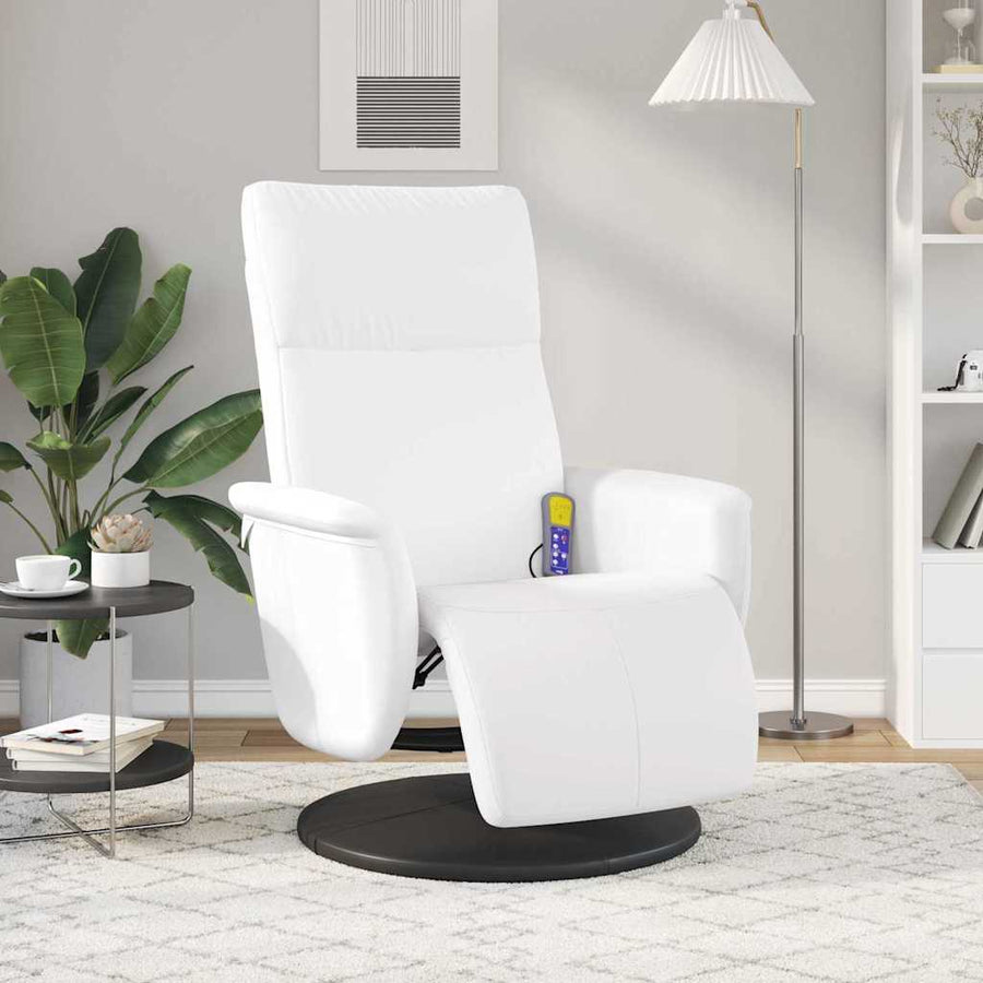 Massage Recliner Stoel Wit 71 x 90 x 105 cm Nep Leer