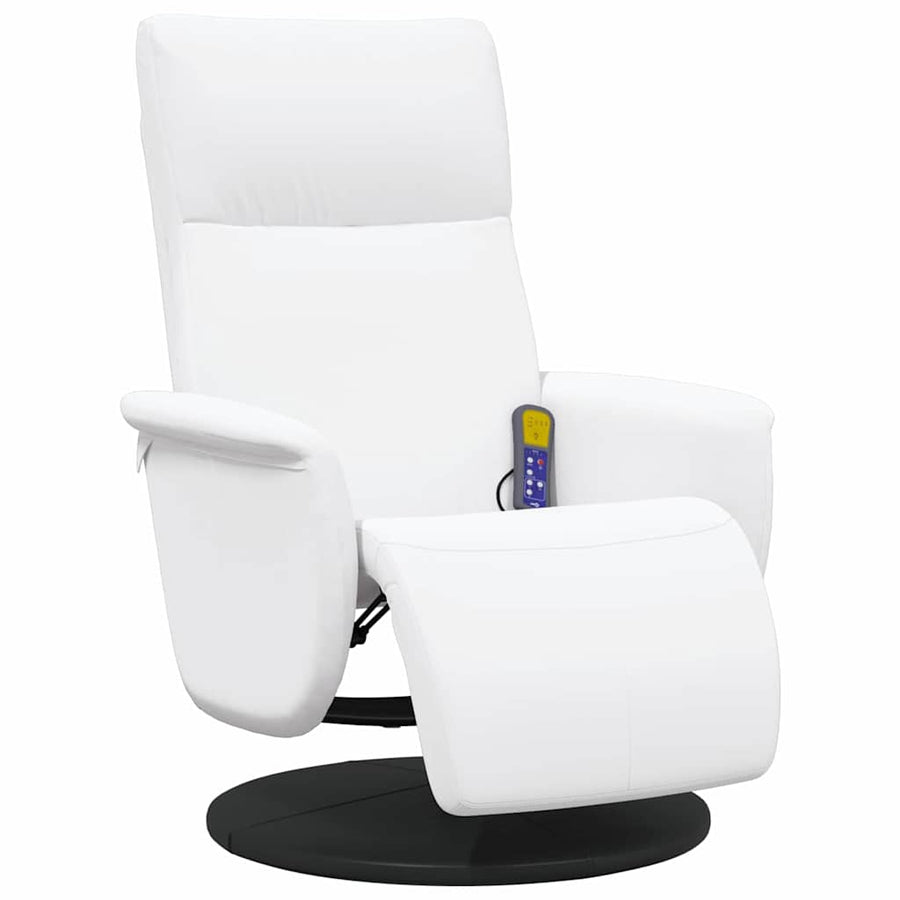 Massage Recliner Stoel Wit 71 x 90 x 105 cm Nep Leer