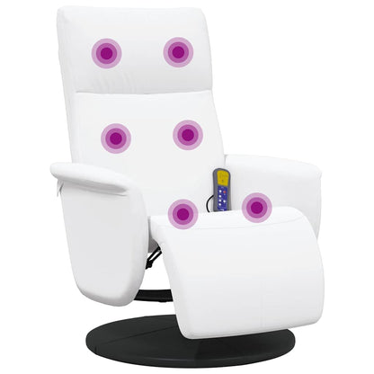 Massage Recliner Stoel Wit 71 x 90 x 105 cm Nep Leer