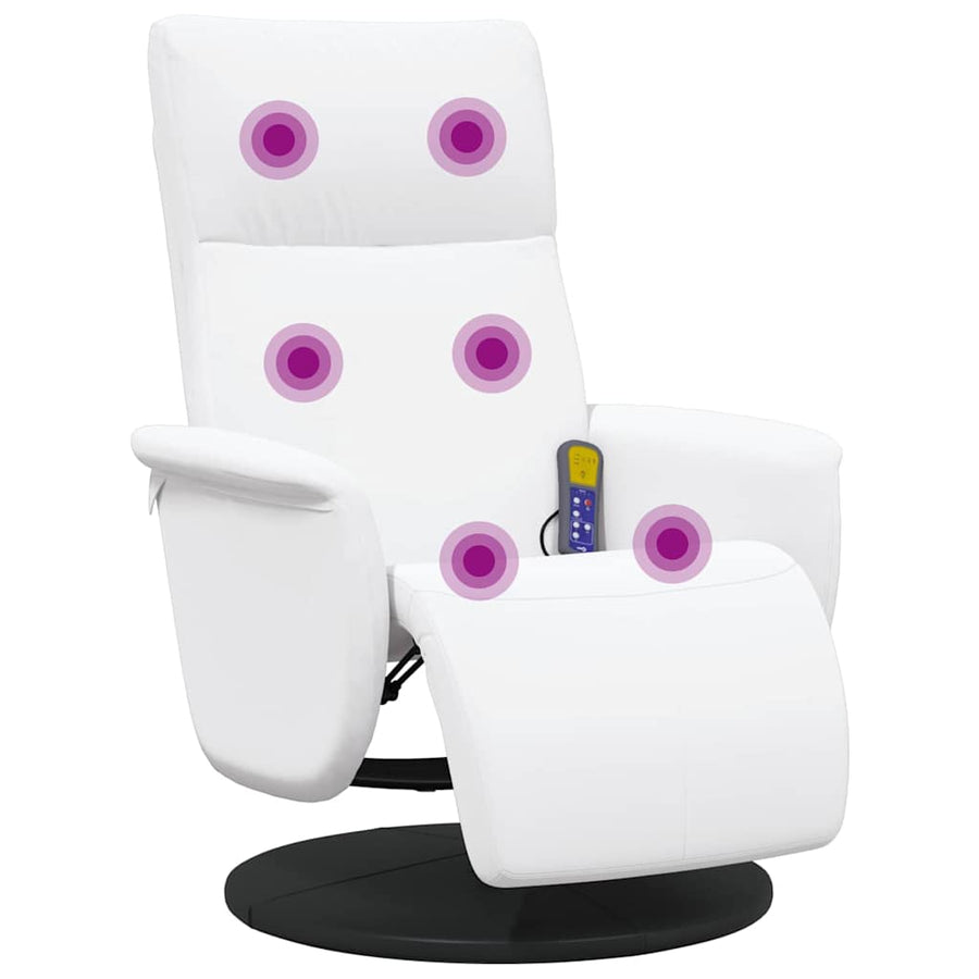 Massage Recliner Stoel Wit 71 x 90 x 105 cm Nep Leer
