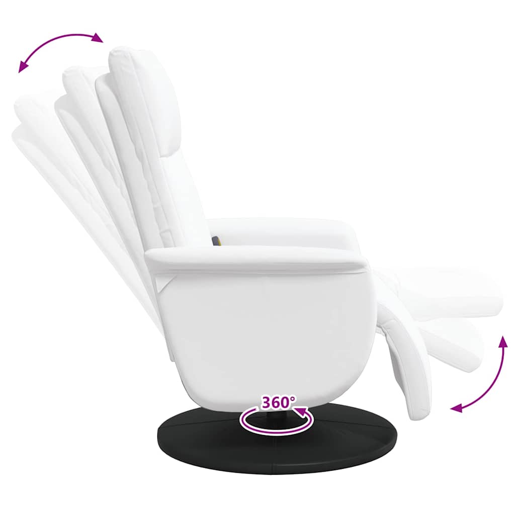 Massage Recliner Stoel Wit 71 x 90 x 105 cm Nep Leer