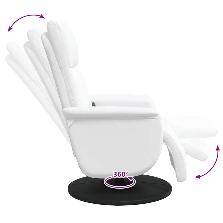 Massage Recliner Stoel Wit 71 x 90 x 105 cm Nep Leer