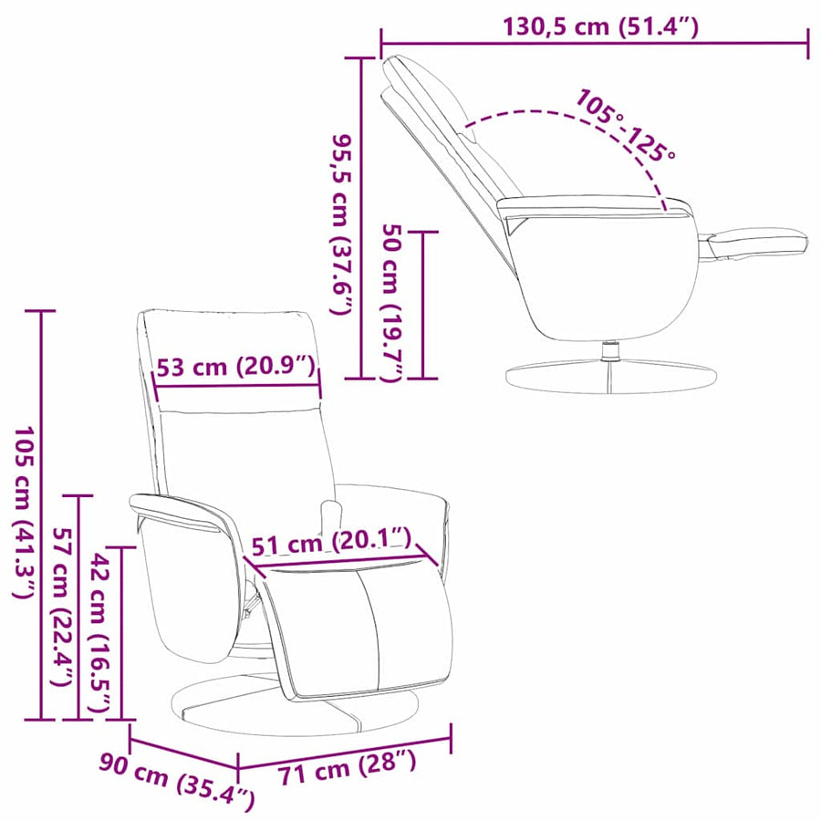 Massage Recliner Stoel Wit 71 x 90 x 105 cm Nep Leer