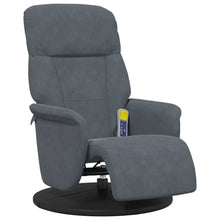 Massage Recliner Stoel Donkergrijs 91 x 71 x 105.5 cm Fluweel