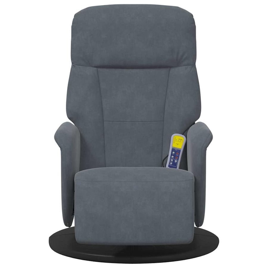 Massage Recliner Stoel Donkergrijs 91 x 71 x 105.5 cm Fluweel