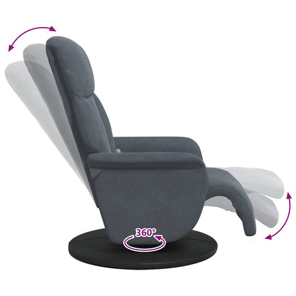 Massage Recliner Stoel Donkergrijs 91 x 71 x 105.5 cm Fluweel