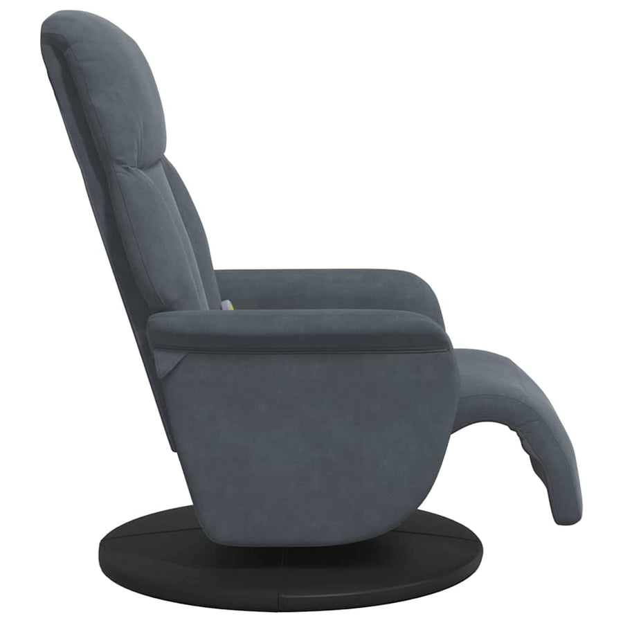 Massage Recliner Stoel Donkergrijs 91 x 71 x 105.5 cm Fluweel