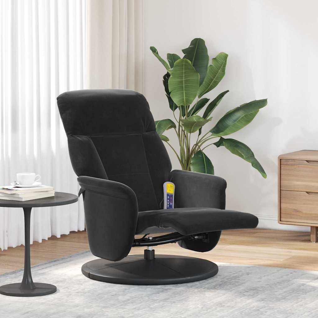Massage Recliner Stoel Zwart 91 x 71 x 105.5 cm Fluweel