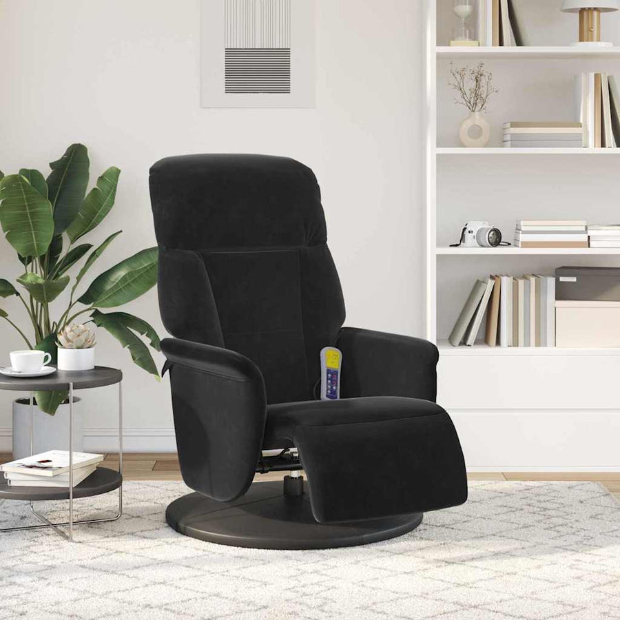 Massage Recliner Stoel Zwart 91 x 71 x 105.5 cm Fluweel