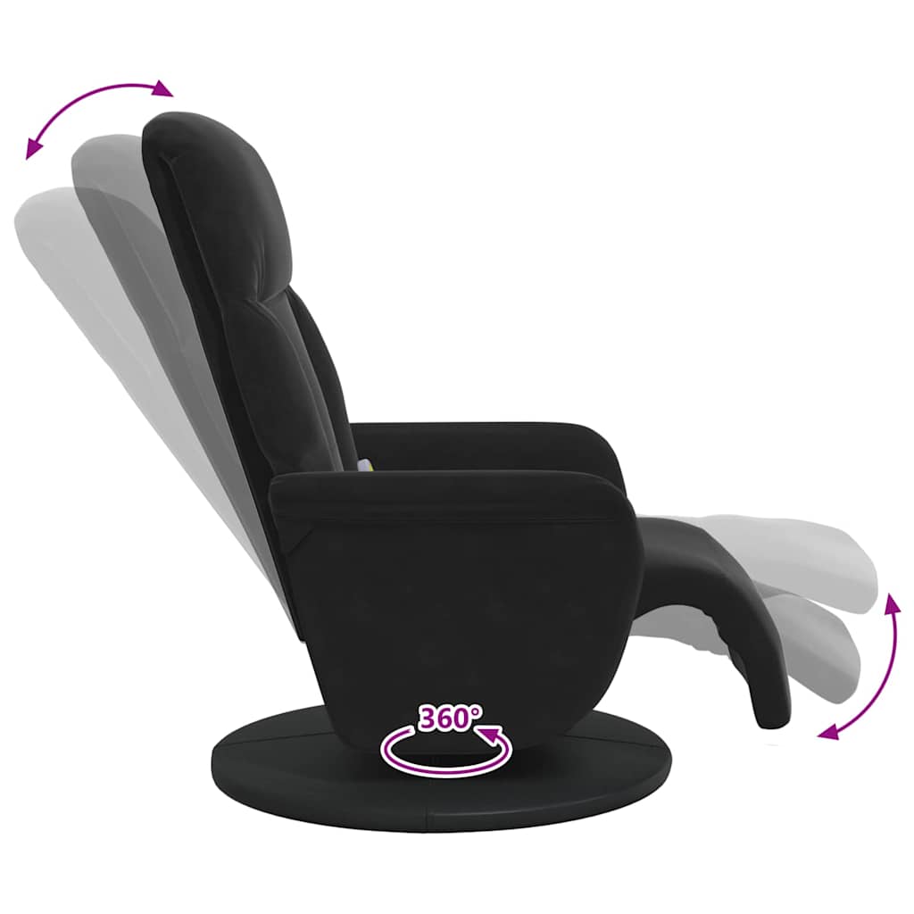 Massage Recliner Stoel Zwart 91 x 71 x 105.5 cm Fluweel